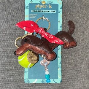 Viral Piper Brown Dog Charm with Red Bandana